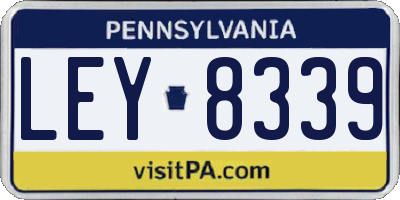 PA license plate LEY8339