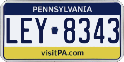 PA license plate LEY8343
