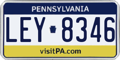 PA license plate LEY8346