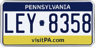 PA license plate LEY8358