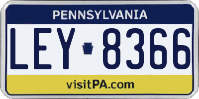 PA license plate LEY8366
