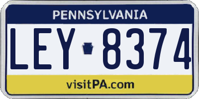 PA license plate LEY8374