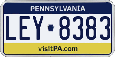 PA license plate LEY8383