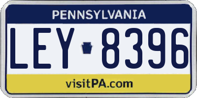 PA license plate LEY8396