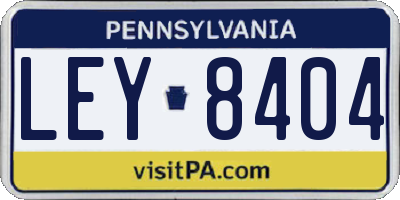 PA license plate LEY8404