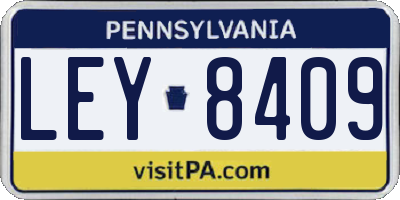 PA license plate LEY8409