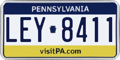 PA license plate LEY8411