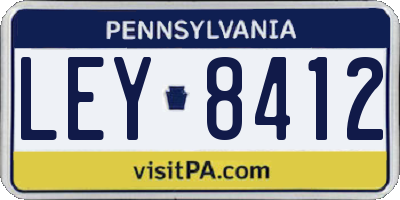 PA license plate LEY8412