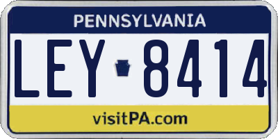 PA license plate LEY8414