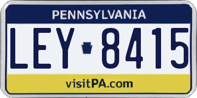 PA license plate LEY8415