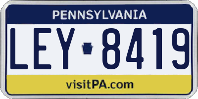 PA license plate LEY8419