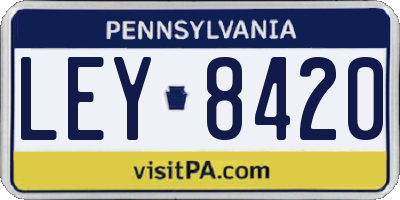 PA license plate LEY8420