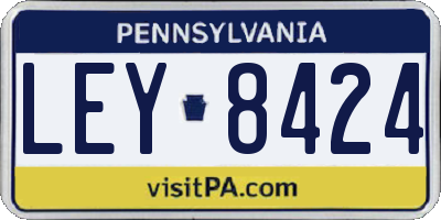PA license plate LEY8424