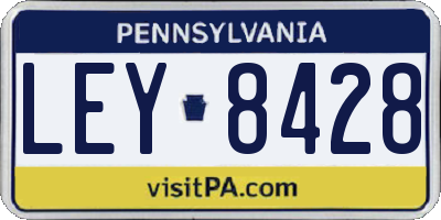 PA license plate LEY8428