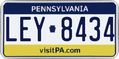 PA license plate LEY8434