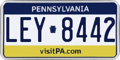 PA license plate LEY8442