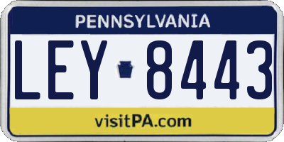 PA license plate LEY8443