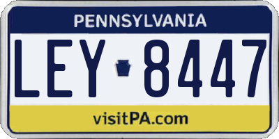 PA license plate LEY8447