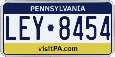 PA license plate LEY8454