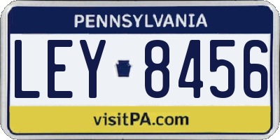 PA license plate LEY8456