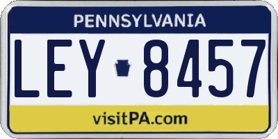 PA license plate LEY8457