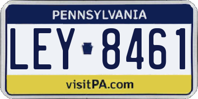 PA license plate LEY8461