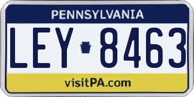 PA license plate LEY8463