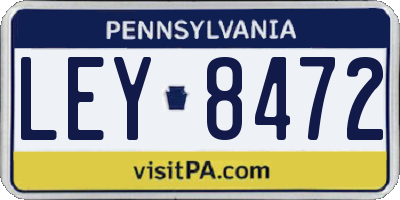 PA license plate LEY8472