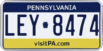 PA license plate LEY8474