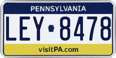 PA license plate LEY8478