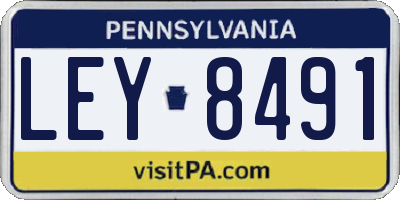 PA license plate LEY8491