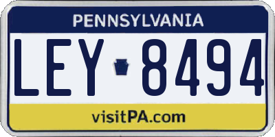 PA license plate LEY8494