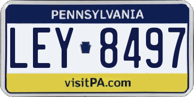 PA license plate LEY8497