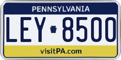 PA license plate LEY8500