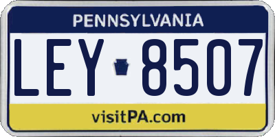 PA license plate LEY8507