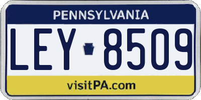 PA license plate LEY8509