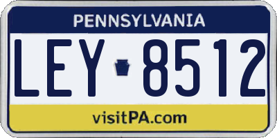 PA license plate LEY8512
