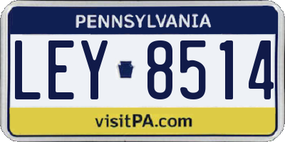 PA license plate LEY8514