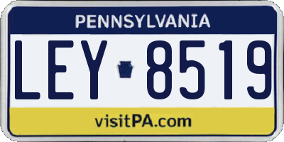 PA license plate LEY8519