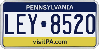 PA license plate LEY8520