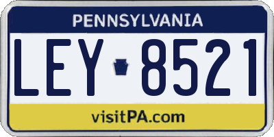PA license plate LEY8521