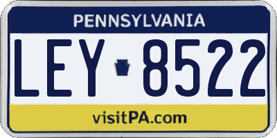 PA license plate LEY8522