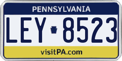 PA license plate LEY8523