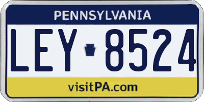 PA license plate LEY8524