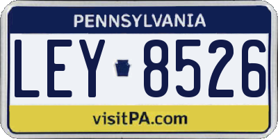 PA license plate LEY8526