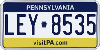 PA license plate LEY8535