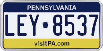 PA license plate LEY8537