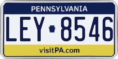 PA license plate LEY8546