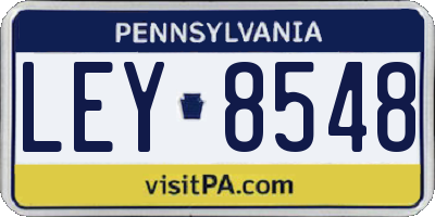 PA license plate LEY8548