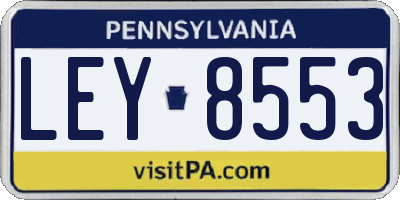 PA license plate LEY8553